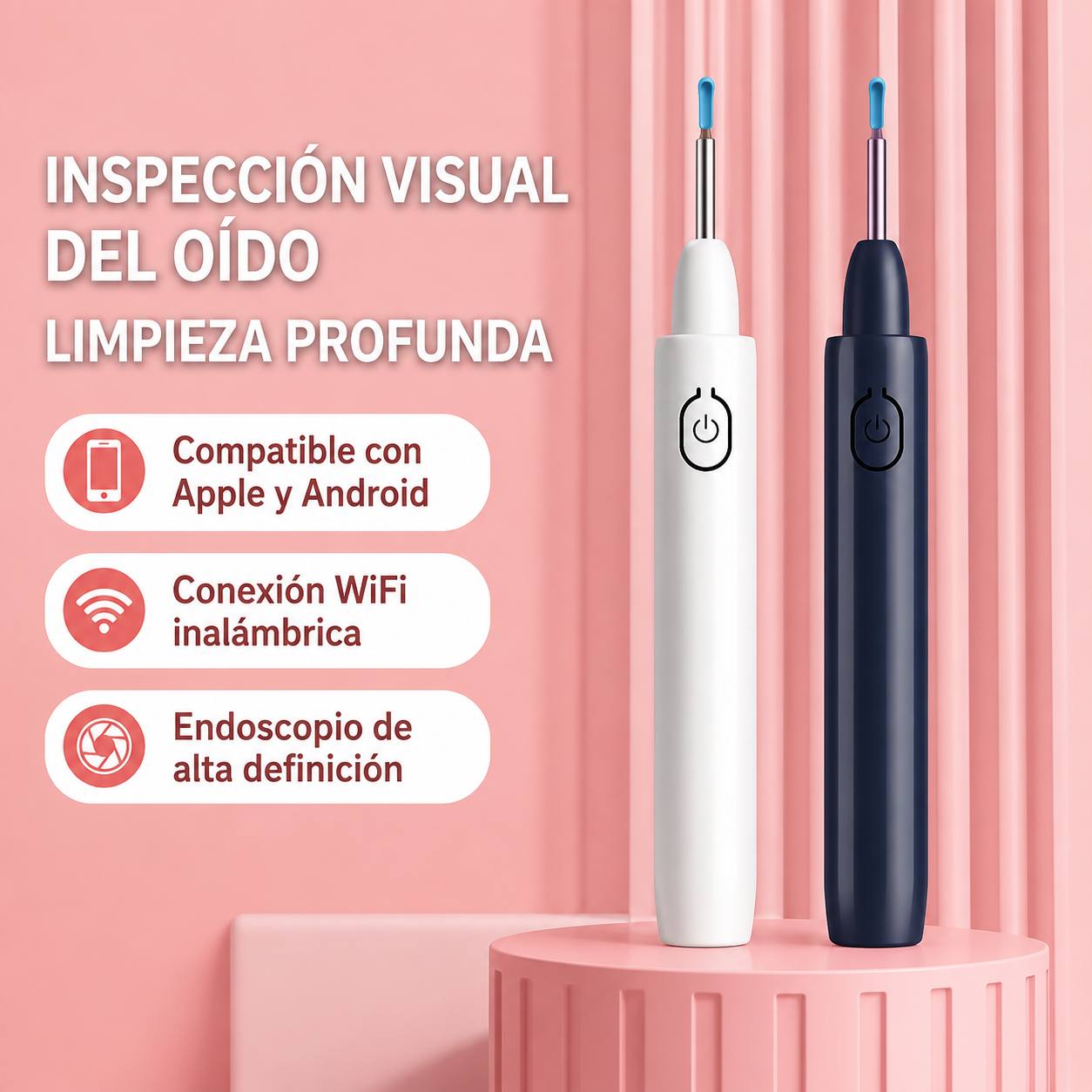 Limpiador de Oidos Removedor de Cera con Mini Cámara Wi-Fi