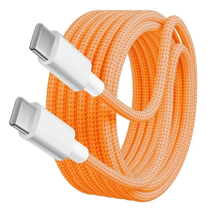 Cargador Carga Rápida Cubo Tipo C y Cable de Nylon USB-C a USB-C (1m)