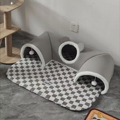 Casa Túnel de Gatos Afelpada 65x45cm