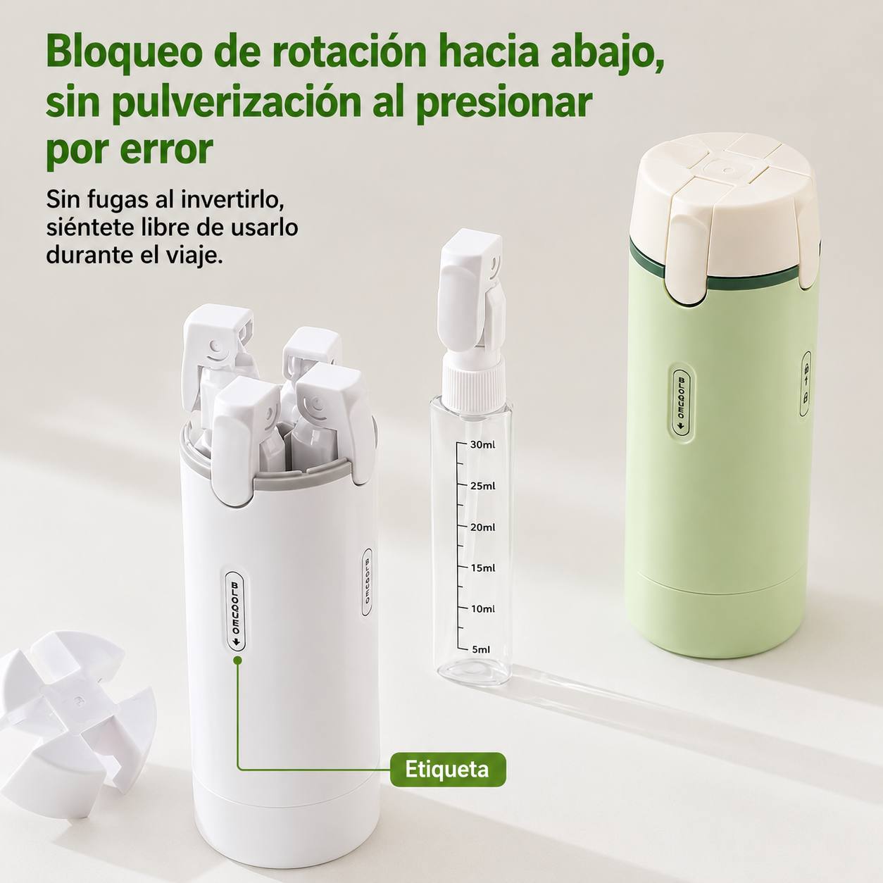 Dispensador de Viaje 4 en 1 Botella Organizadora 30ml