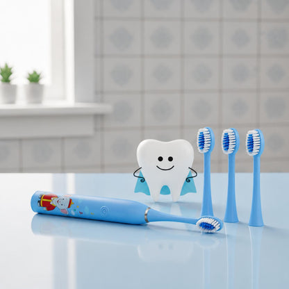 Cepillo de Dientes Eléctrico para Niños Recargable, Tecnología 5D e Impermeable IPX7