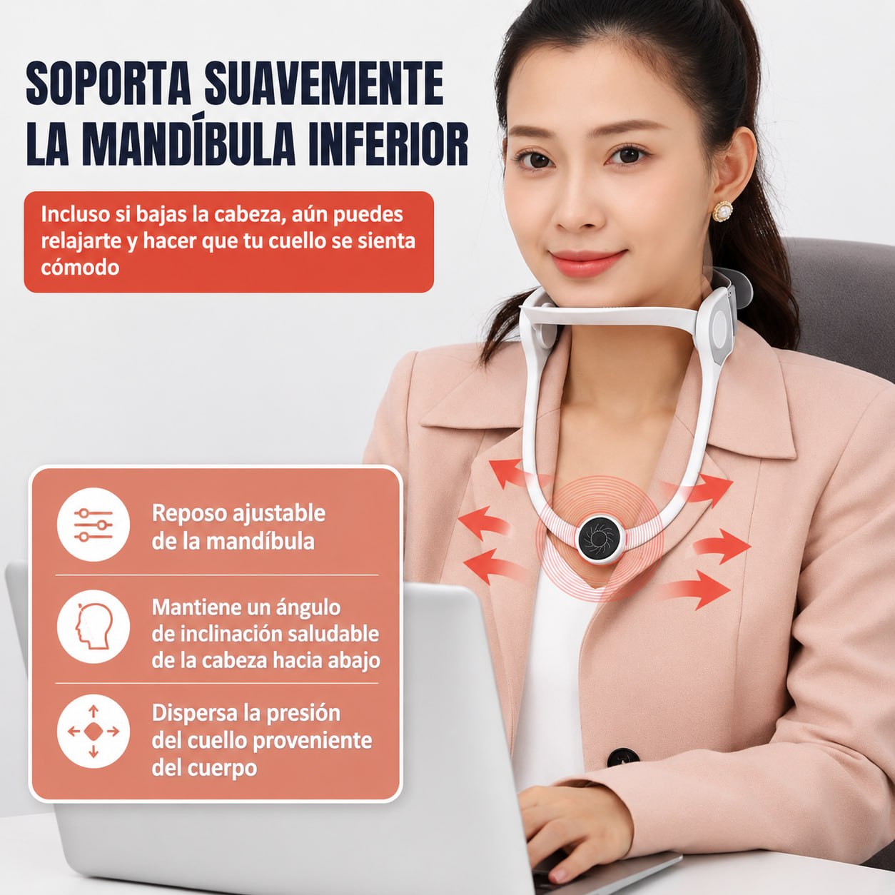 Soporte Corrector de Postura de Cuello Ajustable Alivio del Dolor Cervical