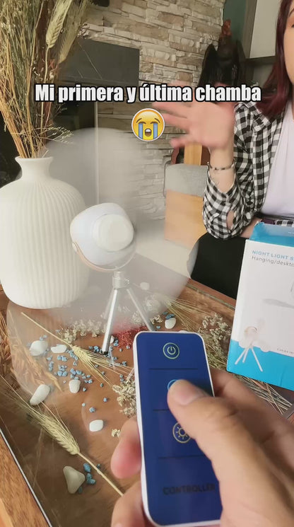 Ventilador Portátil Recargable Con Lámpara + Trípode y Control Remoto