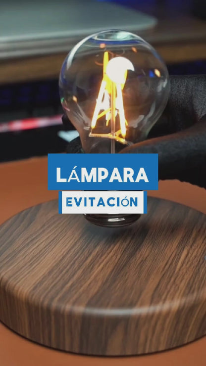 Lámpara Bombilla Flotante por Levitación con Base de Madera