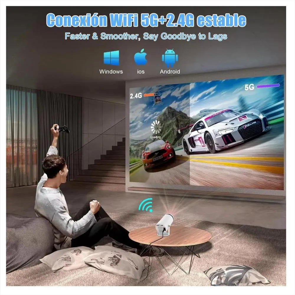 Proyector Wifi Ultra HD 2 En 1 Con Juegos Y Controles
