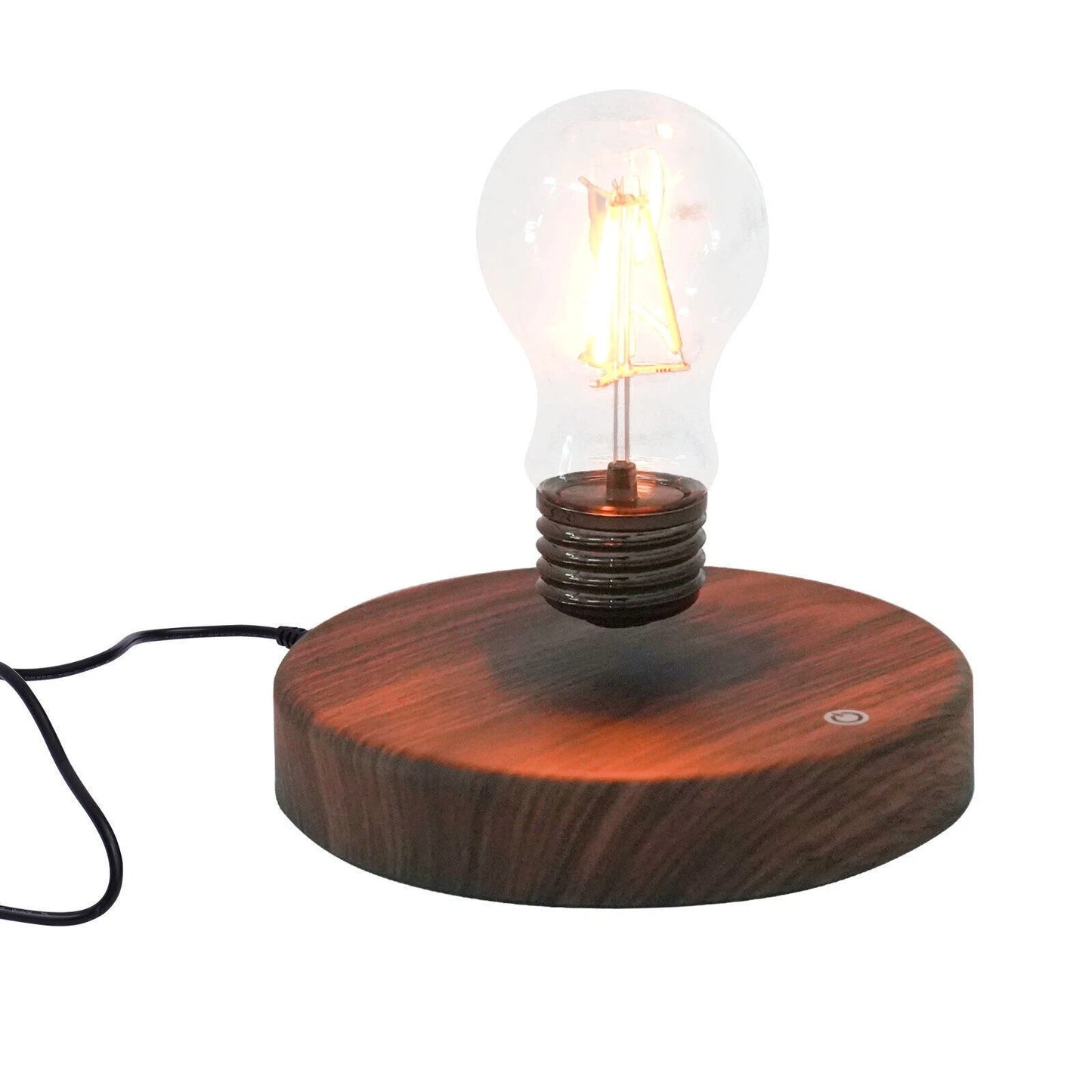 Lámpara Bombilla Flotante por Levitación con Base de Madera