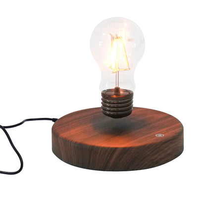 Lámpara Bombilla Flotante por Levitación con Base de Madera