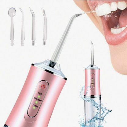 Irrigador Bucal Eléctrico Portátil Con 4 Boquillas, Carga Usb. -MeelTech