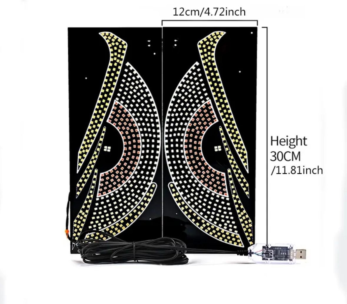 Luces LED Ojos Devil para Parabrisas – 2 Piezas USB 11 Modos