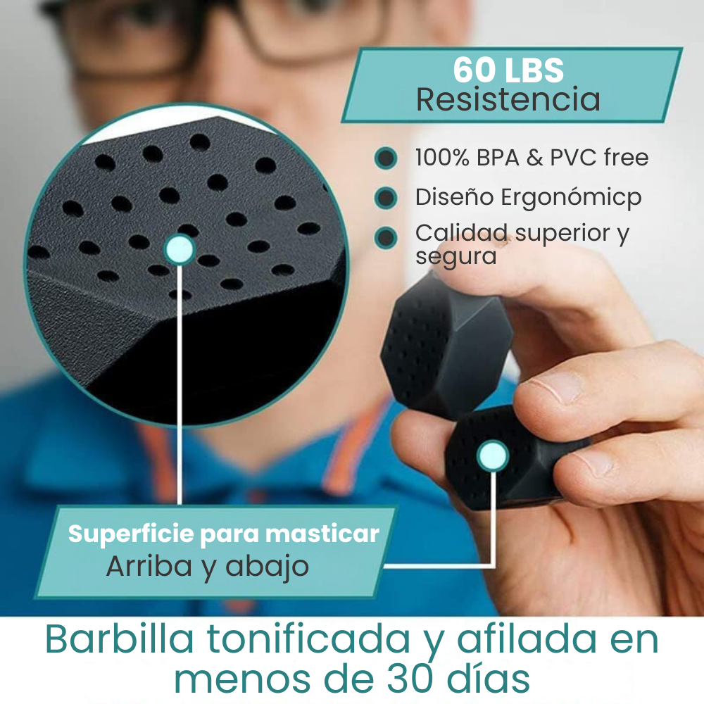 Ejercitador de mandíbula masticador chisell silicona 2pzs estimulador para mandíbula