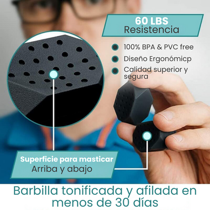 Ejercitador de mandíbula masticador chisell silicona 2pzs estimulador para mandíbula