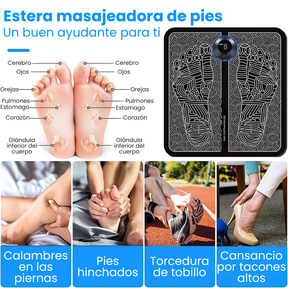 Tapete electroestimulador para pies alfombrilla de acupuntura