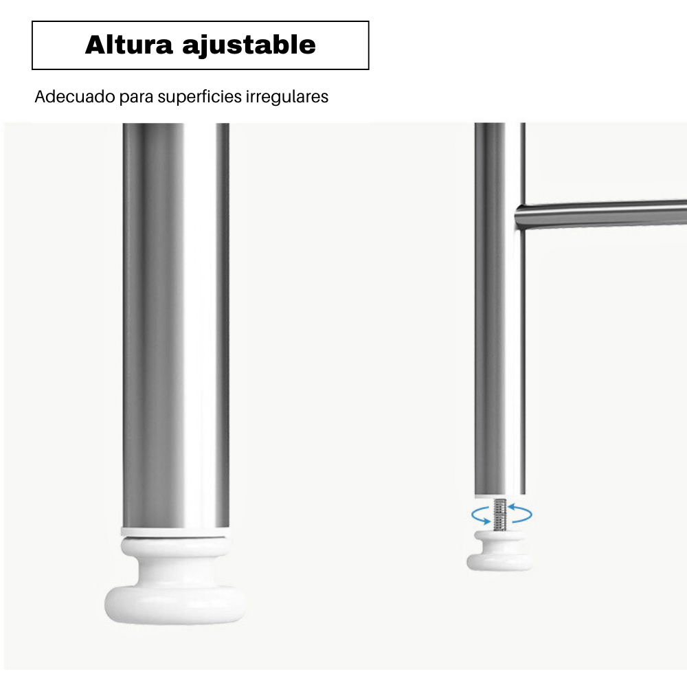 Estante repisa metálico para inodoro 150x45cm multifuncional altura ajustable baño