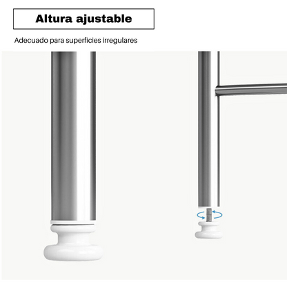 Estante repisa metálico para inodoro 150x45cm multifuncional altura ajustable baño