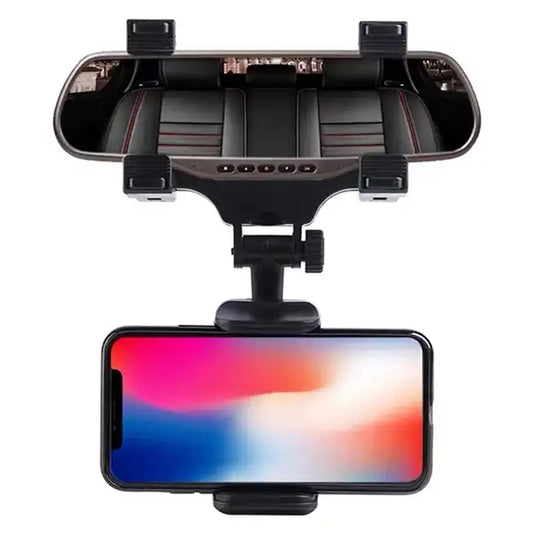 Holder celular para el espejo retrovisor con clips ajustables 360 grados