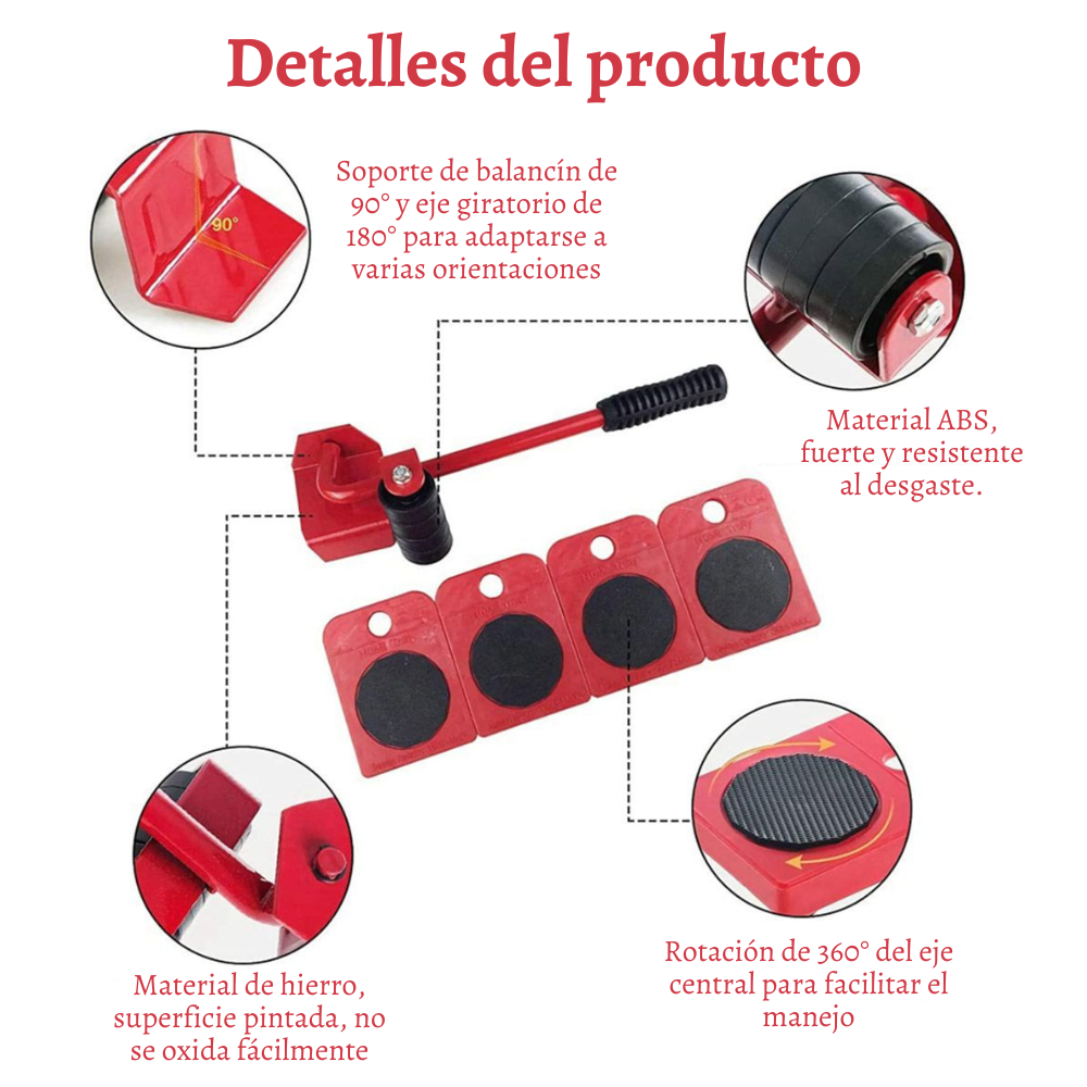 Ruedas levanta muebles umzugshelfer 150kg rodamiento de carga