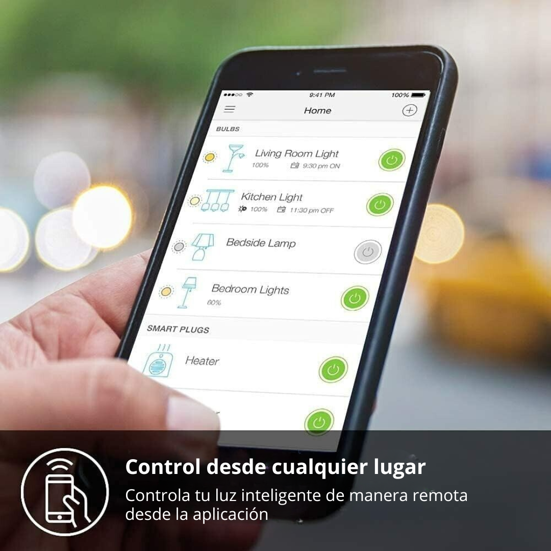 Foco LED wifi inteligente Kasa 1000 lúmenes/60W Google y Alexa