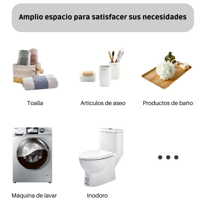 Estante repisa metálico para inodoro 150x45cm multifuncional altura ajustable baño