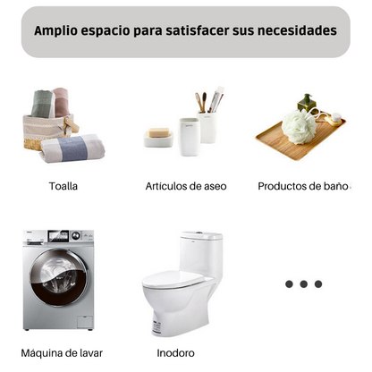 Estante repisa metálico para inodoro 150x45cm multifuncional altura ajustable baño