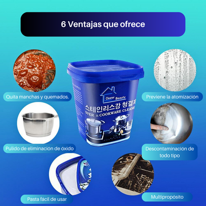 Pasta limpiadora de acero inoxidable multifuncional de metal crema pulidora