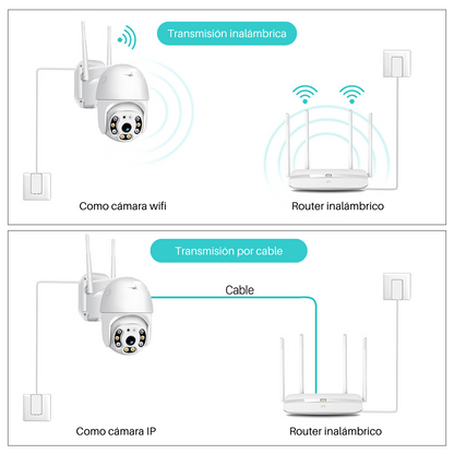 Cámara de seguridad wifi estilo domo para exterior ip66 visión nocturna