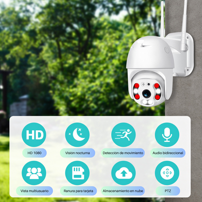 Cámara de seguridad wifi estilo domo para exterior ip66 visión nocturna