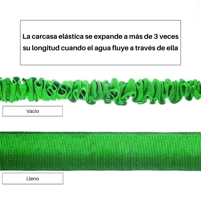 Manguera expansible 22 metros con pistola multichorros magic hose