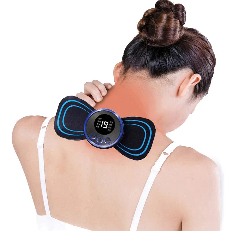 Mini masajeador recargable tens parche electro estimulador muscular portátil