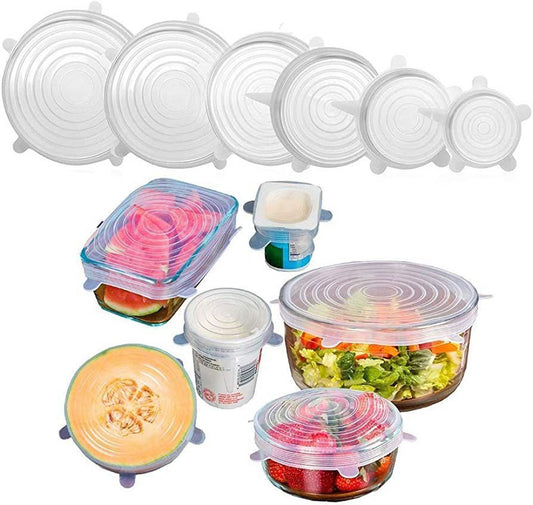 Tapas de silicona multiusos diseño redondo set 6 unds